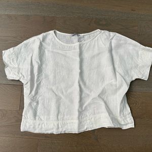 Linenfox Mona Linen Top in Milky White XS
